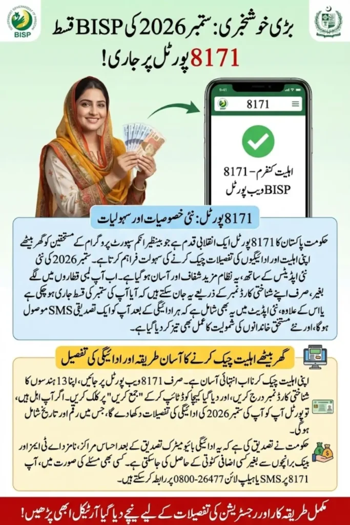 8171 BISP Portal September 2026: Check CNIC Eligibility & Upcoming November Payment Details