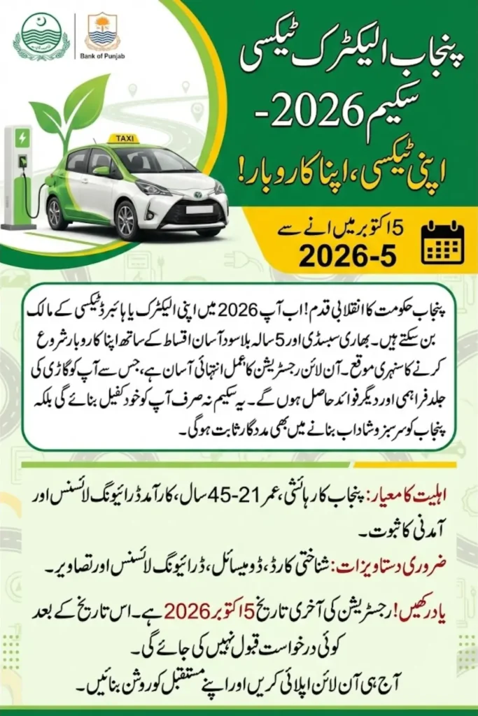 Punjab Electric Taxi Scheme 2026 Details – How to Apply and Benefits