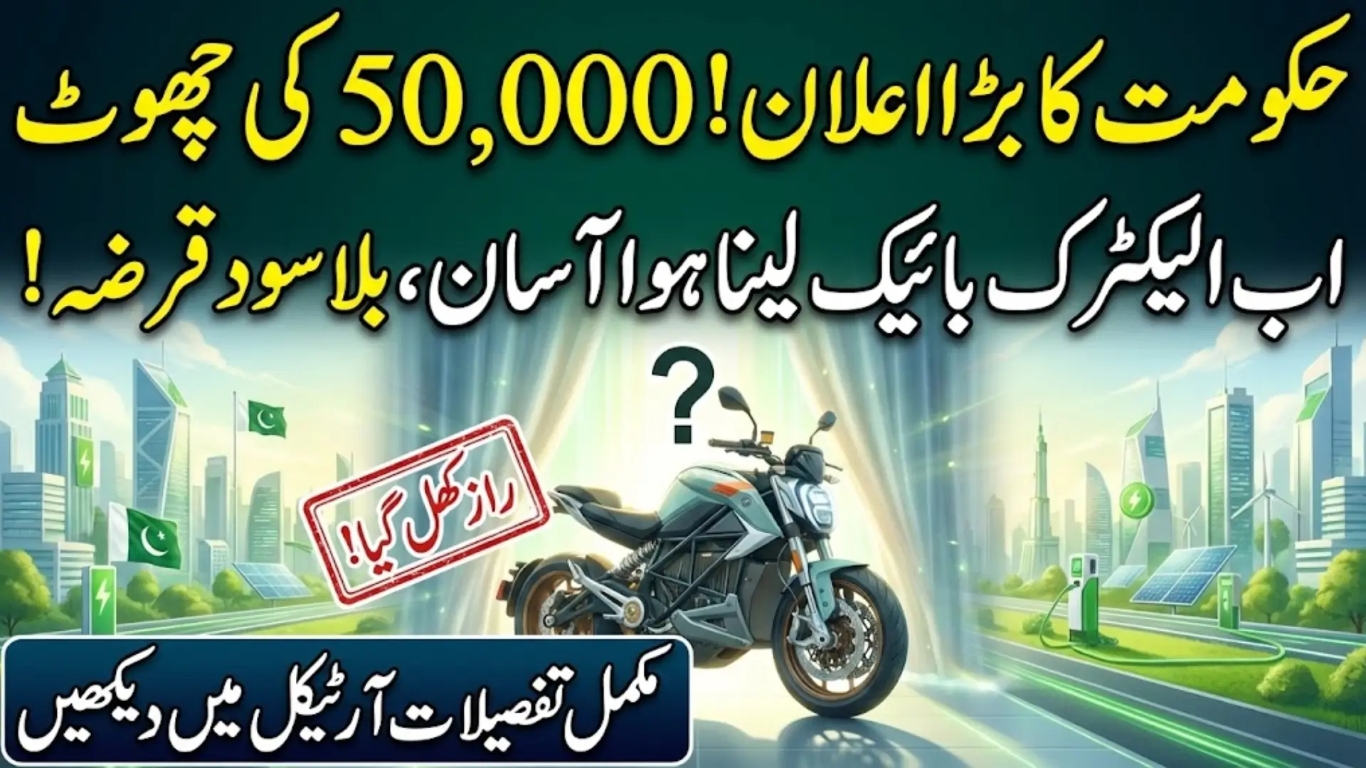 Electric Bike Subsidy Pakistan 2026: Govt Offers Rs. 50,000 Subsidy & Interest-Free Loans – Full Details Here
