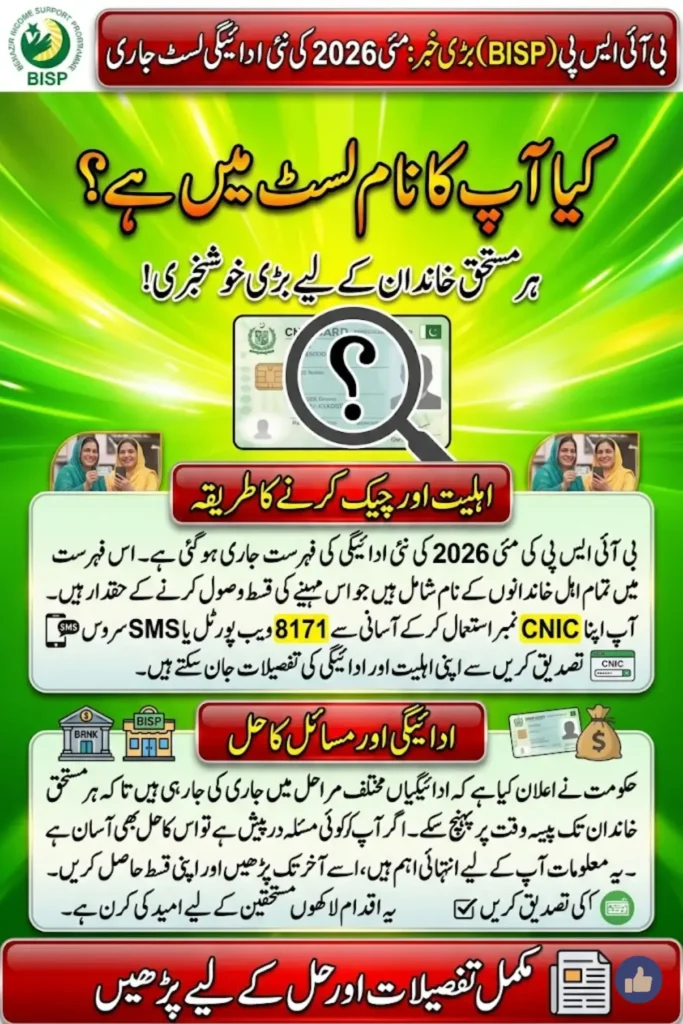 BISP 8171 Payment List May 2026 Published On 8171 Web Portal -Check Your Name Online Now