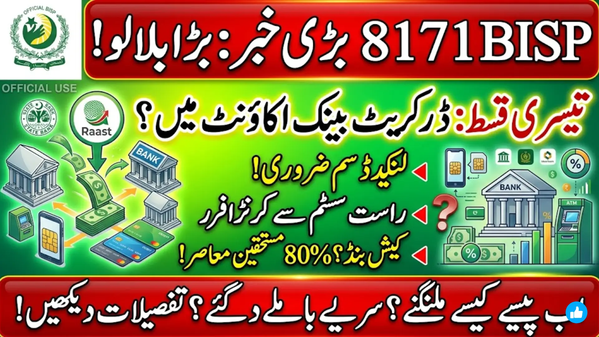 BISP 8171 Program to Transfer 3rd Installment Directly Into Bank Accounts Full Details Inside