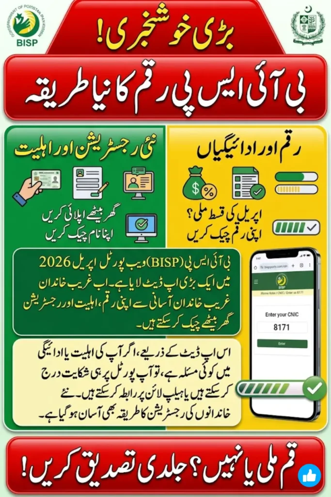 BISP Web Portal April 2026 Update Currently Payment and Registration Details