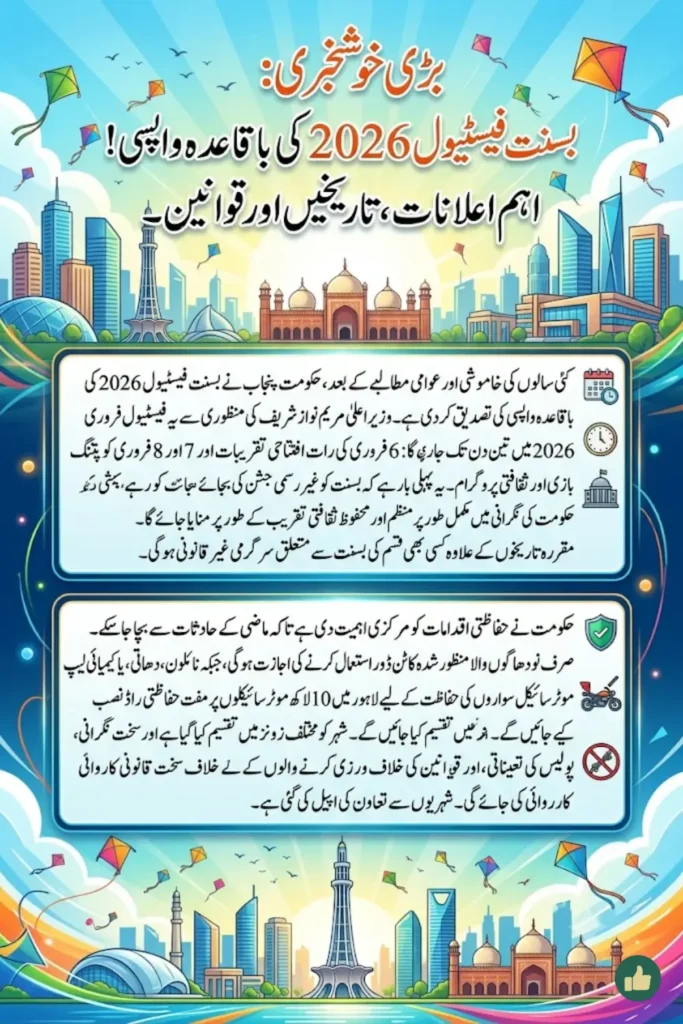 Basant Festival 2026 Official Return in Punjab: Dates, Safety Rules, and Complete Government Plan
