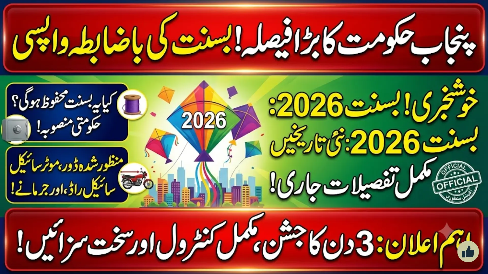 Basant Festival 2026 Official Return in Punjab: Dates, Safety Rules, and Complete Government Plan