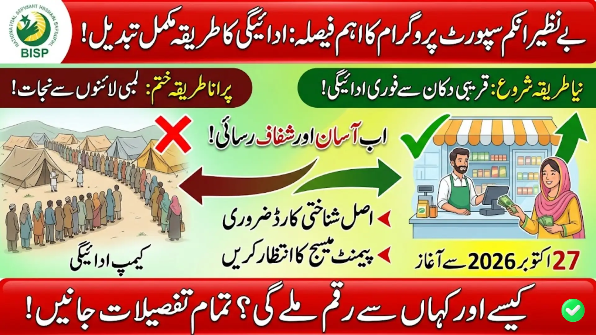 Benazir Income Support Payments Move to Retail Shops From This Monday – Official Notification Issued