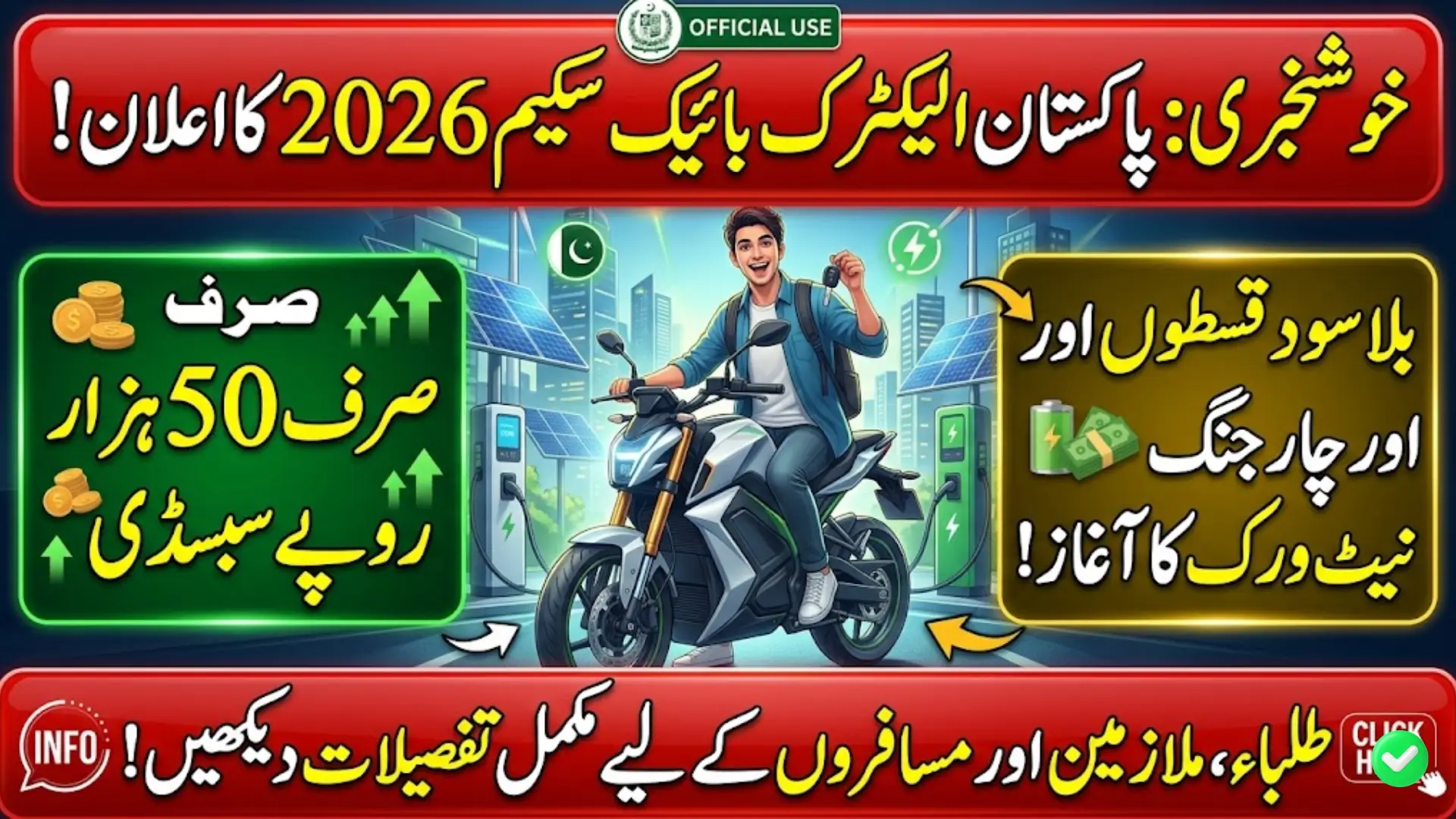 Electric Bike Subsidy Pakistan 2026: Govt Offers Rs. 50,000 Subsidy & Interest-Free Loans Full Details Here