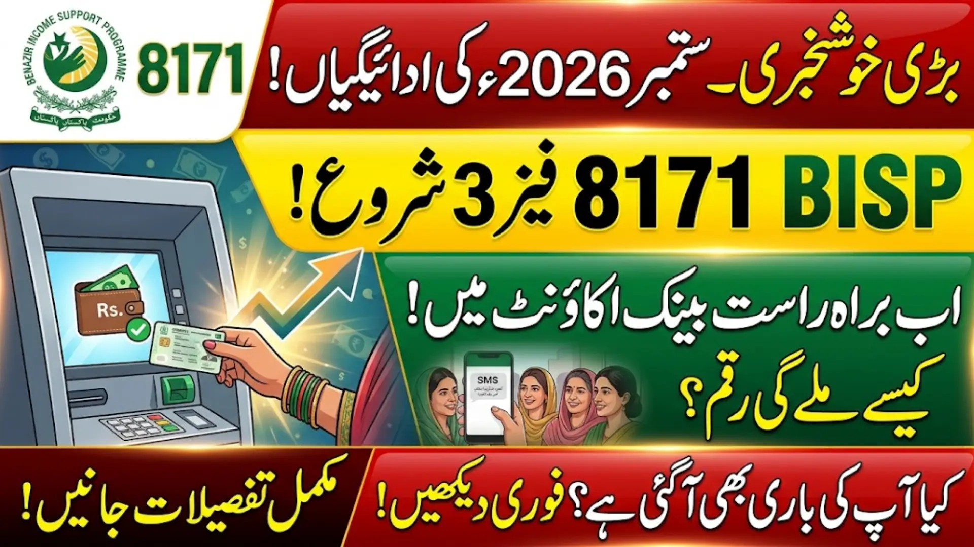 BISP 8171 Phase 3 Payments Through Bank Account Ultimate Urdu Guide