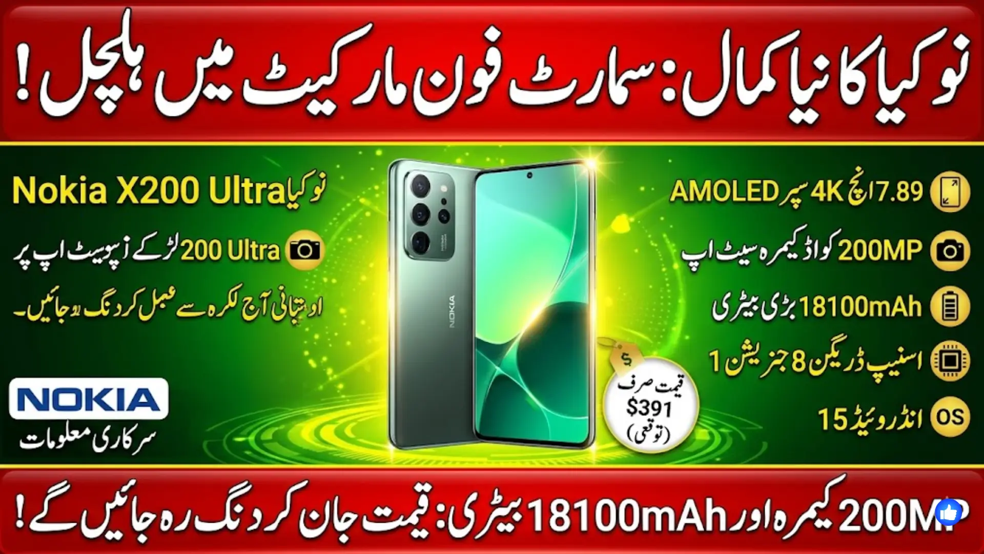 New Nokia X200 Ultra Revealed 200MP Camera and Massive 18100mAh Battery Know Full Details About Price