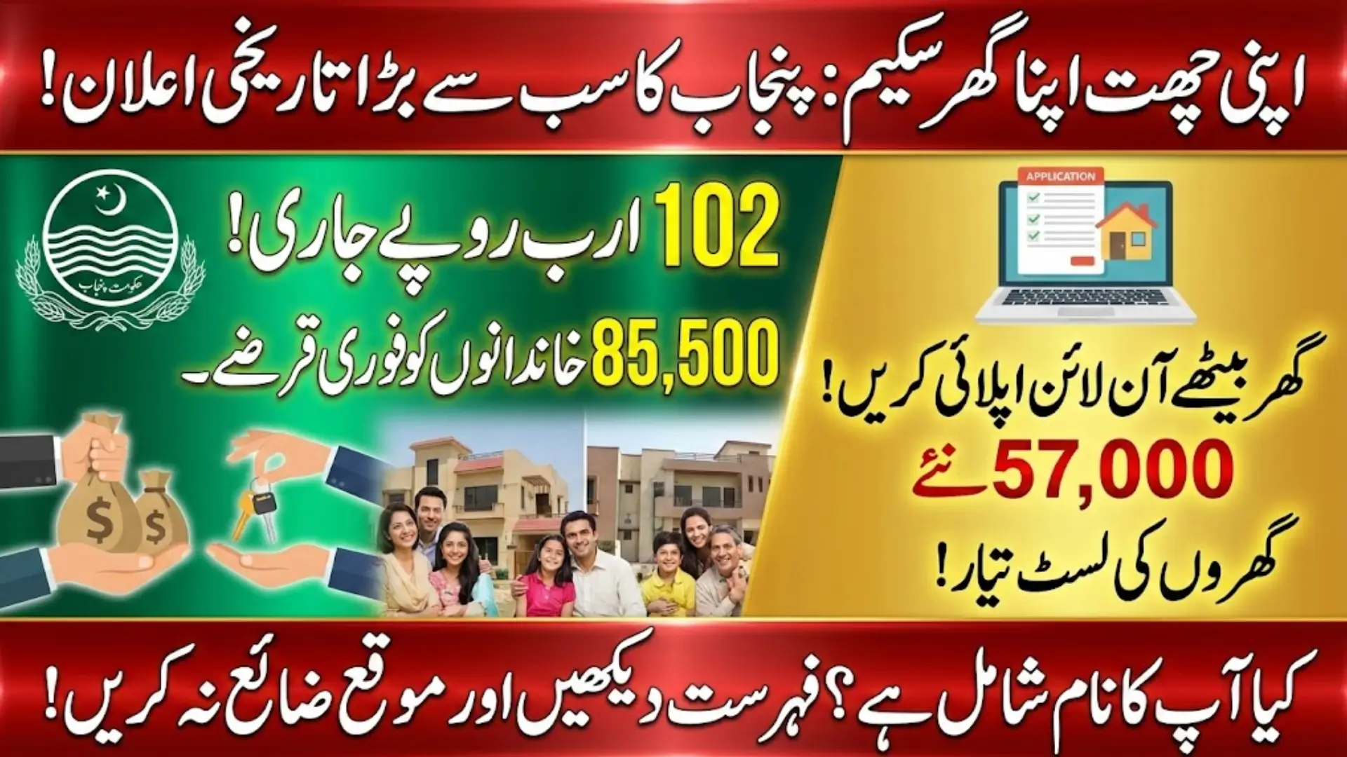 Over Rs 102 Billion Released to Deserving Families Under Apni Chhat Apni Ghar Scheme