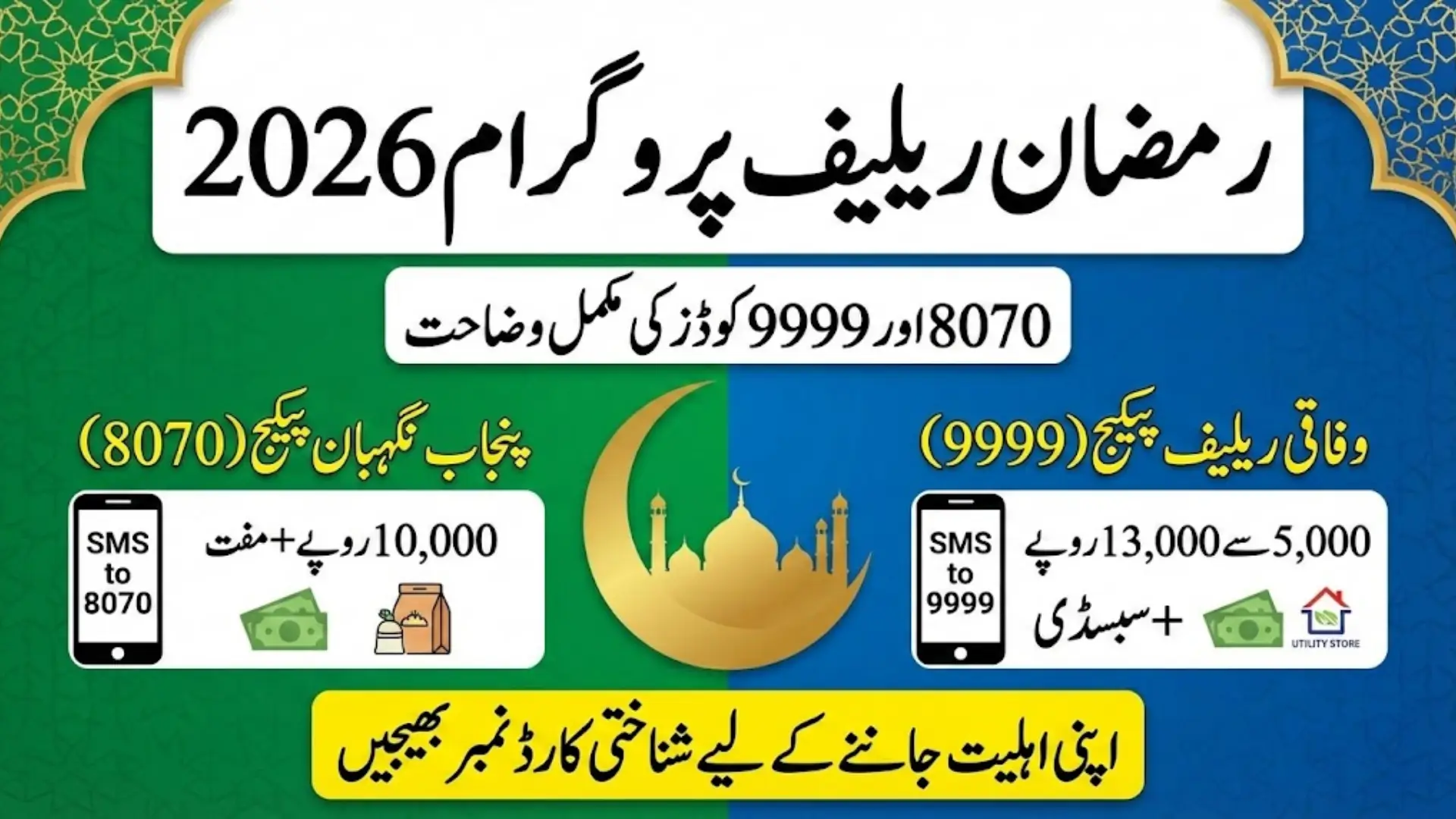 Ramzan Relief SMS Programs in Pakistan 2026: 8070 vs 9999 Codes Explained