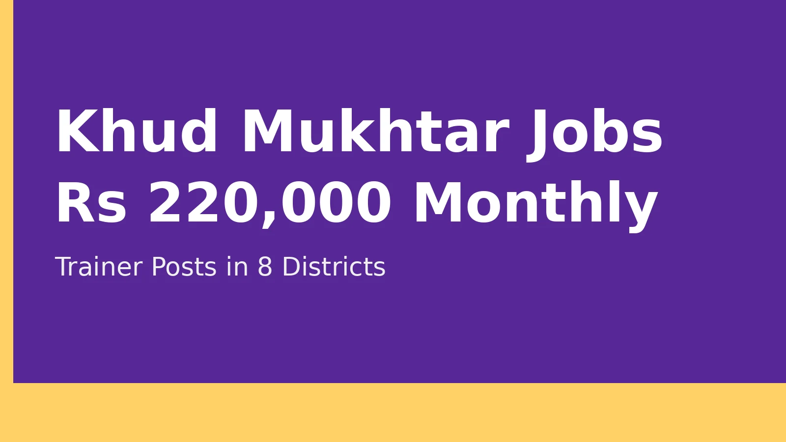 Khud Mukhtar Program Jobs